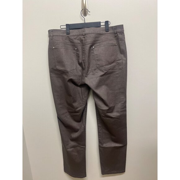 Lafayette 148 Metallic Brown Straight-Leg Thompson Pants Womens Size 14 - Picture 6 of 10